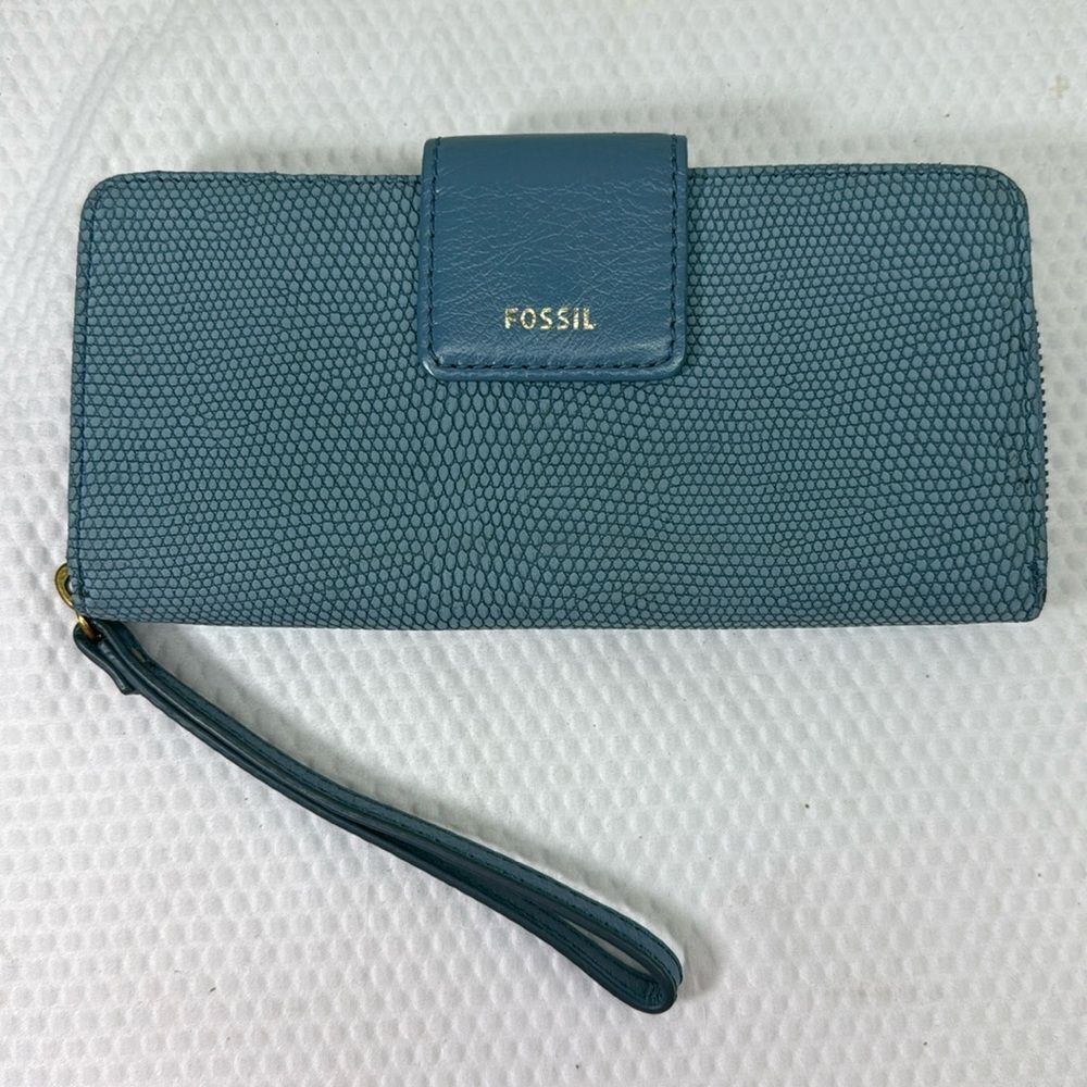 Fossil wallet Pebble Blue Leather